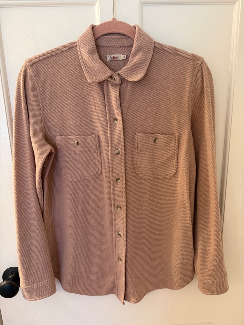 Faherty Dusty Rose Button-Down Pocket Shirt